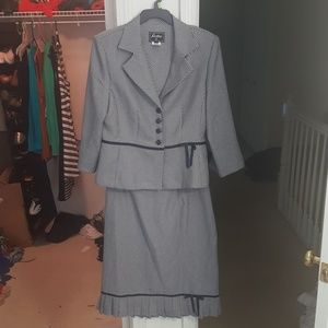 Like new blue and white skirt suit set